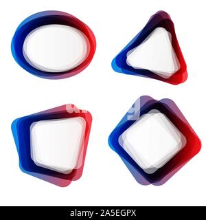 Satz von vier abstrakte Bilder verschiedene Formen auf weißem Hintergrund Stock Vektor