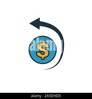 Investitionen zurück Übersicht Symbol. Thin Line Element aus Crowdfunding icons Collection. UI und UX. Pixel Perfect Investitionen Symbol für Web Design Stock Vektor