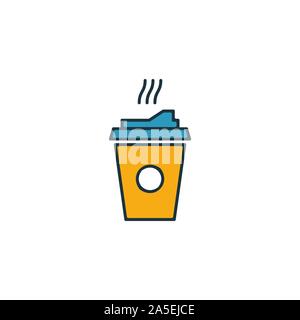 Kaffee Symbol gesetzt. Vier Elemente in verschiedenen Stilrichtungen von Fastfood icons Collection. Kreative/Icons, Outline, Farben und Symbole Stock Vektor