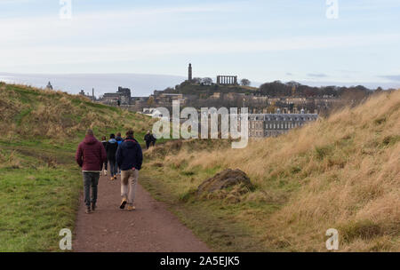 Edinburgh, Schottland, Großbritannien rund um den Holyrood Park, Arthur's Seat im Winter Stockfoto