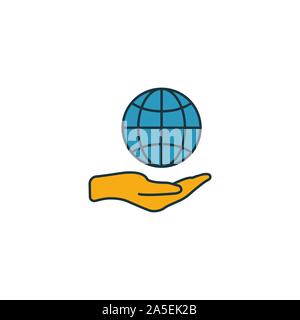 Erde Speichern Icon Set. Vier Elemente in verschiedenen Stilrichtungen von Kraft und Energie icons Collection. Kreative Erde speichern Icons, Outline, farbig Stock Vektor