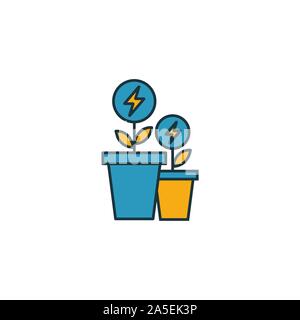 Energie aus Biomasse Icon Set. Vier Elemente in verschiedenen Stilrichtungen von Kraft und Energie icons Collection. Kreative Energie aus Biomasse Icons, Umriss Stock Vektor