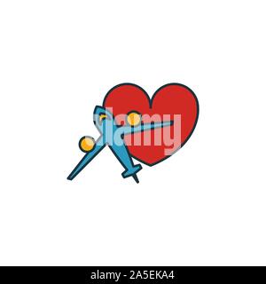 Travel Icon Set. Vier Elemente in verschiedenen Stilrichtungen von Flitterwochen icons Collection. Kreative reisen Icons, Outline, Farben und Symbole Stock Vektor