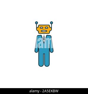 Robo-Advisors Icon Set. Vier Elemente in verschiedenen Stilrichtungen von fintech icons Collection. Kreative robo-Berater Icons, Outline, farbige und flach Stock Vektor