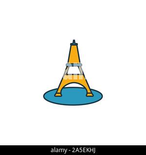 Euphile Turm Icon Set. Vier Elemente in verschiedenen Stilrichtungen von Flitterwochen icons Collection. Kreative euphile Turm Icons, Outline, farbige und Stock Vektor