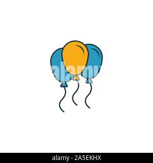 Ballons Icon Set. Vier Elemente in verschiedenen Stilrichtungen von Flitterwochen icons Collection. Kreative ballons Icons, Outline, Farben und Symbole Stock Vektor