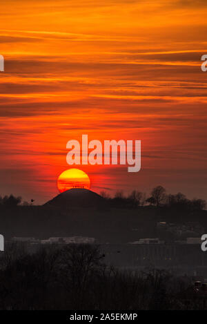 Sonnenuntergang in Krakau, Krakus Stimmung - Polen Stockfoto