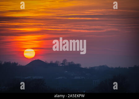 Sonnenuntergang in Krakau, Krakus Stimmung - Polen Stockfoto