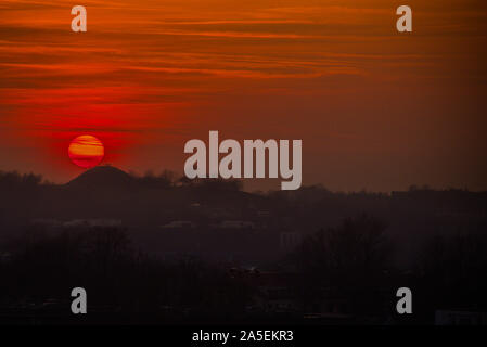 Sonnenuntergang in Krakau, Krakus Stimmung - Polen Stockfoto