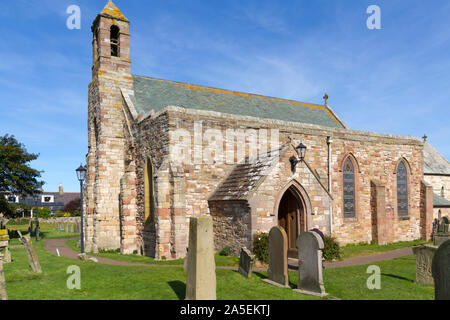 St Mary's Church auf Lindisfarne/Heilige Insel Northumberland, Großbritannien Stockfoto