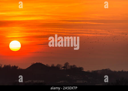 Sonnenuntergang in Krakau, Krakus Stimmung - Polen Stockfoto