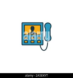 Intercom Icon Set. Vier Elemente in verschiedenen Stilen aus Haushalt icons Collection. Kreative intercom Icons, Outline, Farben und Symbole Stock Vektor