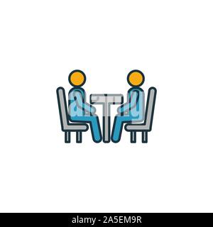 Interview Icon Set. Vier Elemente in verschiedenen Stilrichtungen von Humanressourcen icons Collection. Kreative interview Icons, Outline, farbige und flach Stock Vektor