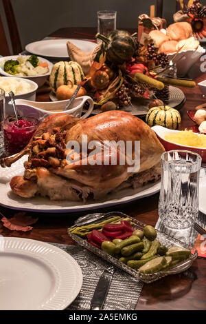 Thanksgiving Truthahn Abendessen. Stockfoto