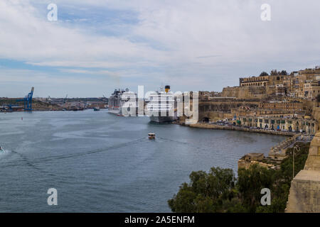 Valletta ist eine wunderschöne historische Stadt und andere bezaubernde Orte auf der Insel Malta. Stockfoto