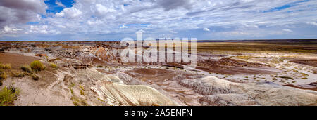 Panorama-Palette der Natur und Kunst auf der Petrified Forest National Park, Arizona Stockfoto