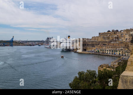 Valletta ist eine wunderschöne historische Stadt und andere bezaubernde Orte auf der Insel Malta. Stockfoto