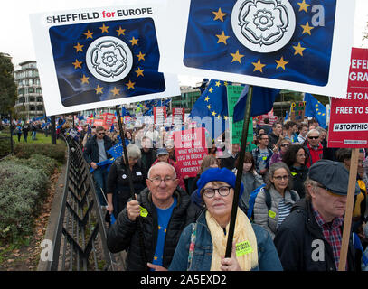 Die Abstimmung März - 19.10.19 Stockfoto