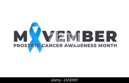 Prostatakrebs ßtsein Monat. November Monat Bewusstsein für mens Gesundheit Ausgaben vektor Banner Design mit blauer Schleife Stock Vektor