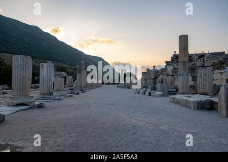 Antike Stadt Ephesos (Efes). Alten architektonischen Strukturen. Ephesus am meisten besuchten antiken Stadt in der Türkei. Selcuk, Izmir Türkei Stockfoto