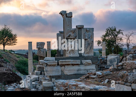 Antike Stadt Ephesos (Efes). Alten architektonischen Strukturen. Ephesus am meisten besuchten antiken Stadt in der Türkei. Selcuk, Izmir Türkei Stockfoto