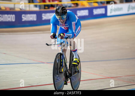 Apeldoorn, Niederlande. Okt, 2019 20. APELDOORN, 20-10-2019, allsports, Omnisport Apeldoorn, Robin Wagner an die 1000m für Männer während der Track Radfahren Europameisterschaften, Ek Baanwielrennen. Credit: Pro Schüsse/Alamy leben Nachrichten Stockfoto