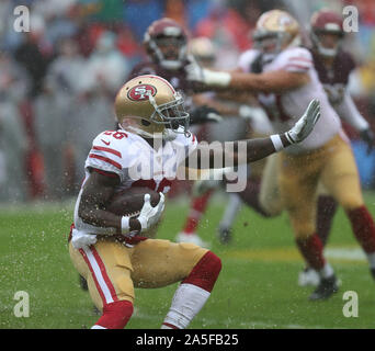 San Francisco 49ers RB Elzweiler Coleman (26), die in Aktion im Spiel gegen die Washington Redskins an FedEx Field in Landover, Maryland am 20. Oktober 2019. Foto/Mike Buscher/Cal Sport Media Stockfoto
