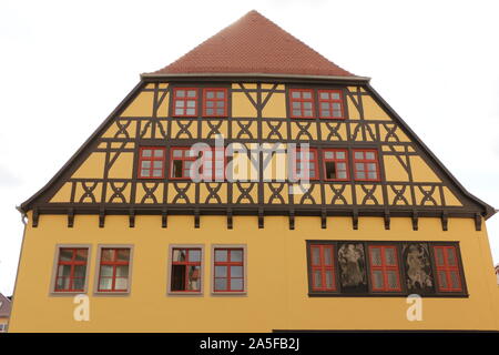 Historische Gebäude im Zentrum von Erfurt in Ostdeutschland Stockfoto