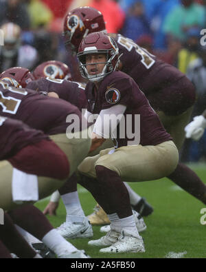 Washington Redskins QB Fall Keenum (8) in Aktion im Spiel gegen die San Francisco 49ers bei FedEx Feld in Landover, Maryland am 20. Oktober 2019. Foto/Mike Buscher/Cal Sport Media Stockfoto