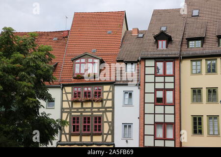 Historische Gebäude im Zentrum von Erfurt in Ostdeutschland Stockfoto