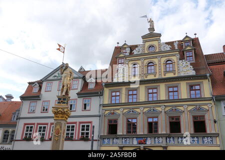 Historische Gebäude im Zentrum von Erfurt in Ostdeutschland Stockfoto