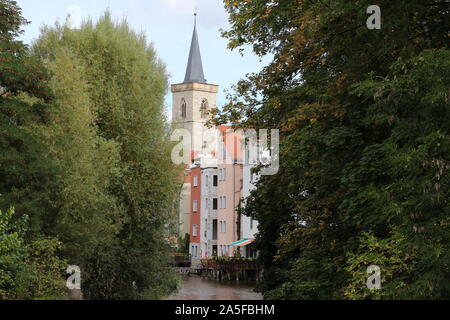 Historische Gebäude im Zentrum von Erfurt in Ostdeutschland Stockfoto