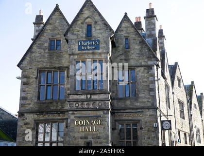 Münze Hall, Charlotte's Teehaus in Truro, Cornwall, Großbritannien Stockfoto