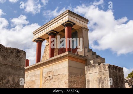 Teil der Palast von Knossos bei Heraklion Stockfoto