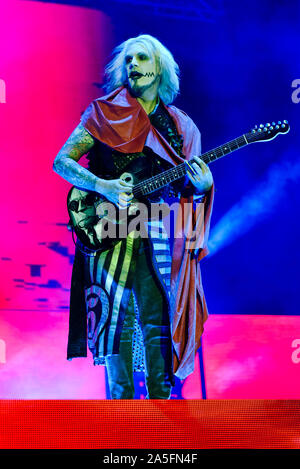 Las Vegas, Nevada, USA. Oktober 19, 2019. Johannes 5 Gitarrist Rob Zombie auf der Bühne an der dritten jährlichen Las Kombination Heavy Metal Musik Festival in der Innenstadt von Las Vegas Events Center statt. Foto: Ken Howard Bilder Credit: Ken Howard/Alamy leben Nachrichten Stockfoto