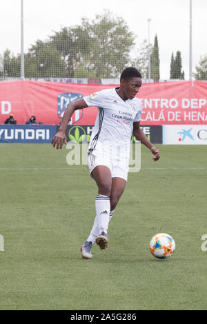 Madrid, Spanien. Okt, 2019 20. Okeke. Während der weiblichen Derby zwischen Atlético de Madrid Weibliche und Madrid weibliche Fußball-Club. Atlético de Madrid Weiblich gewann whit ein Ziel von charlyn 1 bis 0. (Foto von Jorge Gonzalez/Pacific Press) Quelle: Pacific Press Agency/Alamy leben Nachrichten Stockfoto