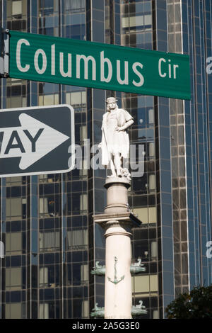 Christopher Columbus-Denkmal, Columbus Circle, NYC Stockfoto