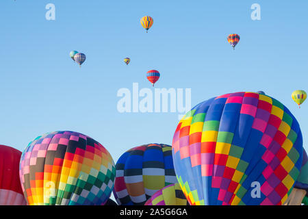 Albuquerque International Balloon Fiesta größte Festival der Welt mit mehr als 100 Piloten aus dem Ausland Stockfoto