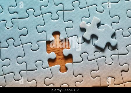 Puzzle Hintergrund, fast fertig Stockfoto