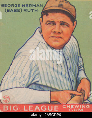 George Herman (Babe) Ruth, Big League Kaugummi Karte Stockfoto