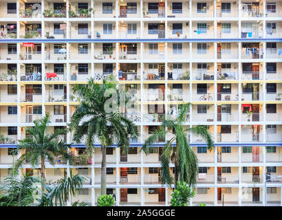 Singapur-11 Jun 2018: Singapur hoher Dichte Wohnhaus HDB Fassade Stockfoto