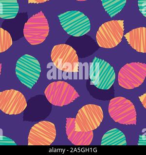 Vektor lila farbenfrohe abstrakte Blätter formen Polka Dot Pattern. Perfekt für Gewebe, scrapbooking und Wallpaper Projekte. Stock Vektor