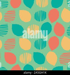 Vector grün farbenfrohe abstrakte Blätter formen Polka Dot Pattern. Perfekt für Gewebe, scrapbooking und Wallpaper Projekte. Stock Vektor