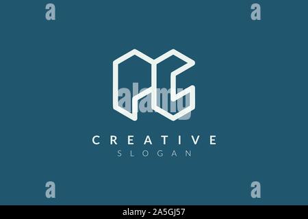 Monogramm Logo Design für Buchstaben P und C minimalistisch. Einfache und moderne Vektor Design für die Marke und das Produkt Stock Vektor