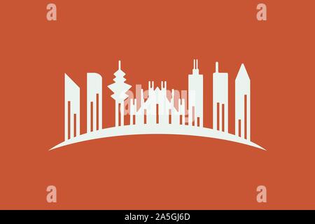 Vektor Design der abstrakten Gebäude bilden. Minimalistisches Design, Logo, Style und Monogramm, moderne Symbol und das Symbol Stock Vektor