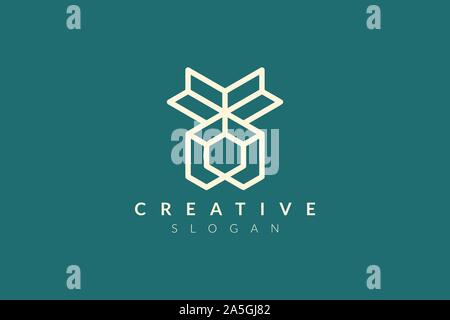 Modernes, minimalistisches Vektor. Geometrische Form Logo. Sechsecke und Dreiecke, Quadrate und Kreise geometrische Logo Symbole Vector Illustration Stock Vektor
