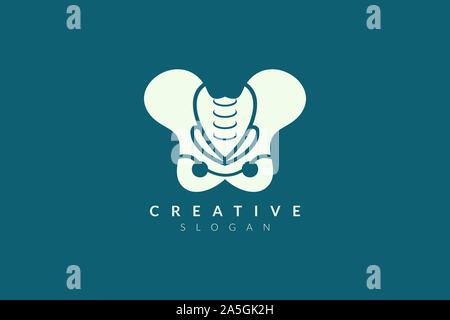 Vector Illustration des Beckenknochens Shape Design. Minimalistisch und einfach Logo, flacher Stil, moderne Symbol und das Symbol Stock Vektor