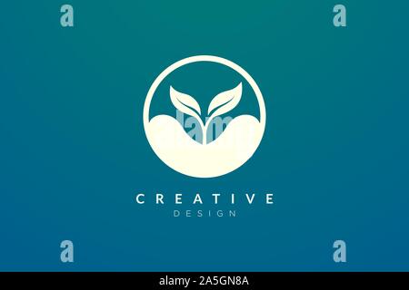 Anlagen- und kreis Kombination Logo Design für Wellness, hotel, Schönheit, Gesundheit, Mode, Kosmetik, Boutique, Friseursalon, Yoga, Therapie. Einfache und moderne Vektor Stock Vektor