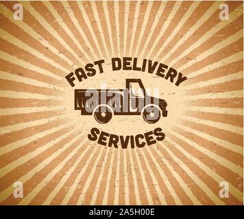 Lieferung vintage Label Stock Vektor
