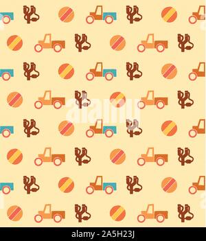 Blass nahtlose Muster mit Spielzeug Stock Vektor